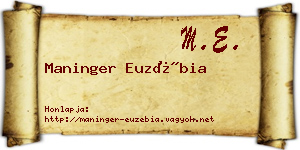 Maninger Euzébia névjegykártya